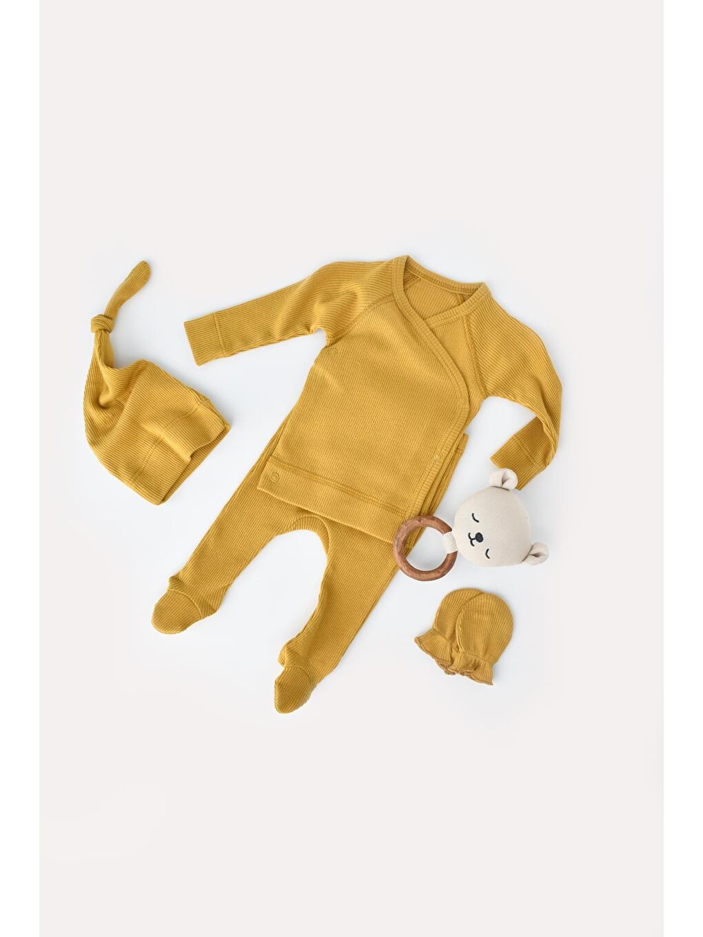 BabyCosy Organic Wear Koyu Sarı Modal Organik 4 lü Set CSYM24500