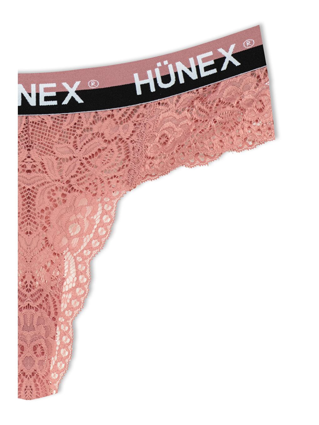 Bej Dantelli Yazılı Lastik Tanga Kadın Külot-2