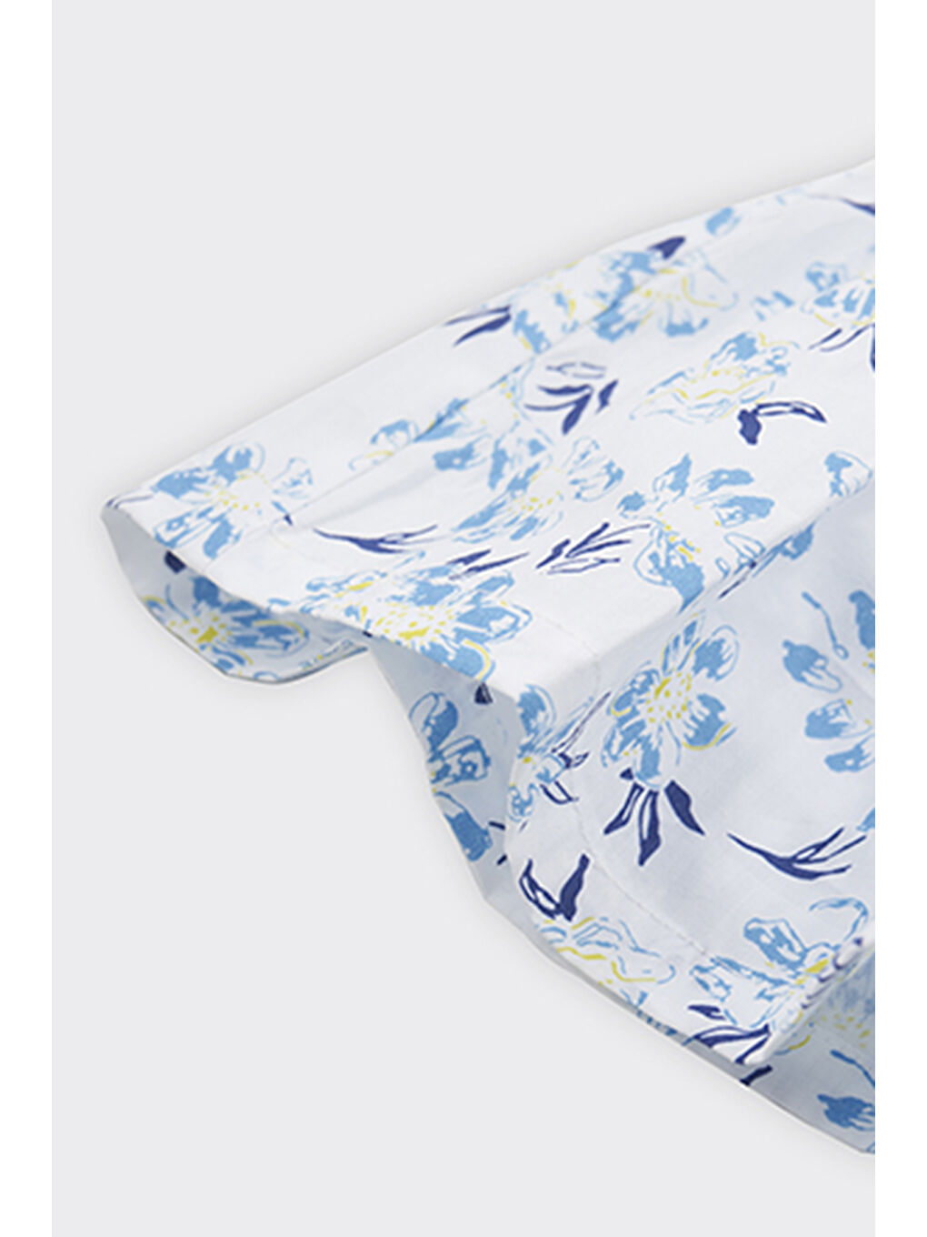 Kız Çocuk Çiçek Desenli Volanlı Mavi Etek-2