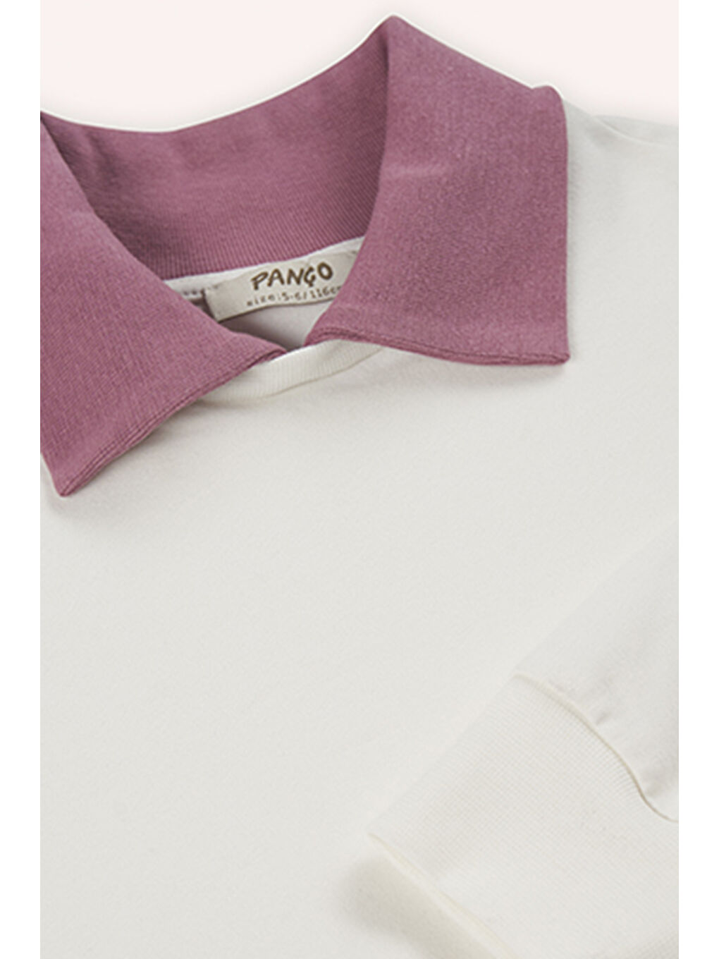 Kız Çocuk Yakalı Uzun Kollu Ekru Tişört-3