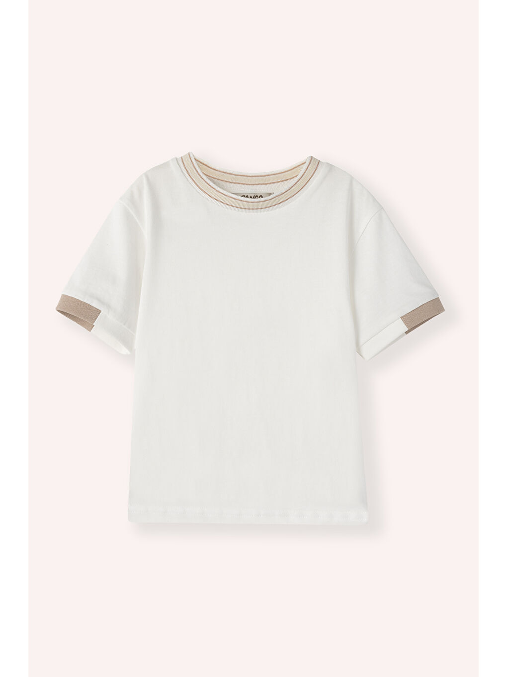 Erkek Bebek Kısa Kollu Bej Tişört
