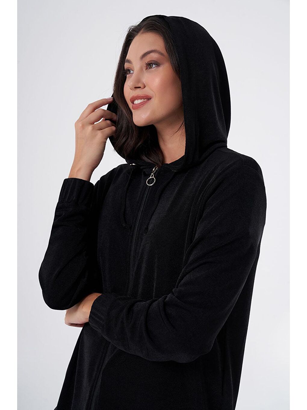 Buzzy Kapüşonlu Siyah Sweatshirt