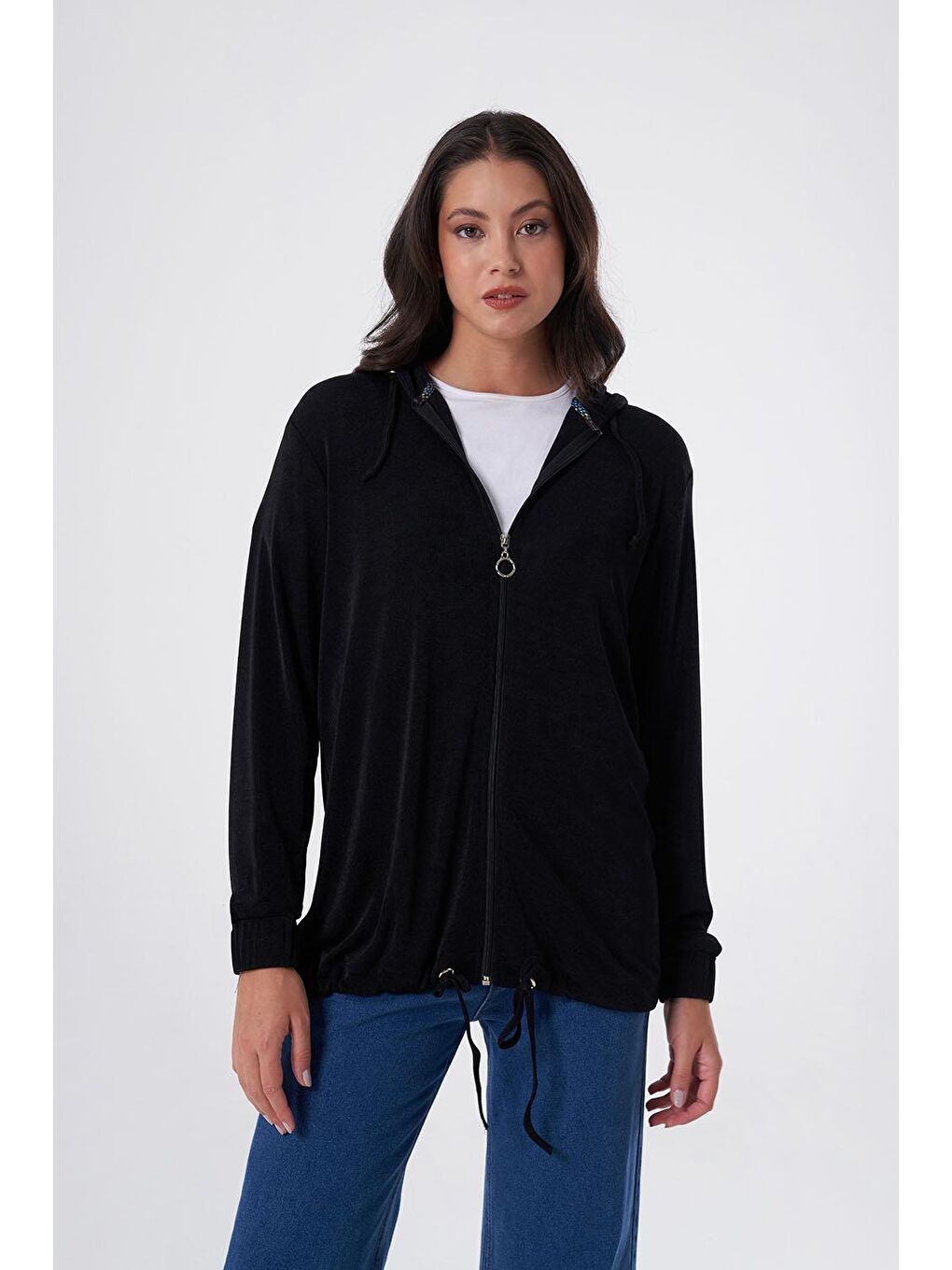 Buzzy Kapüşonlu Siyah Sweatshirt-1