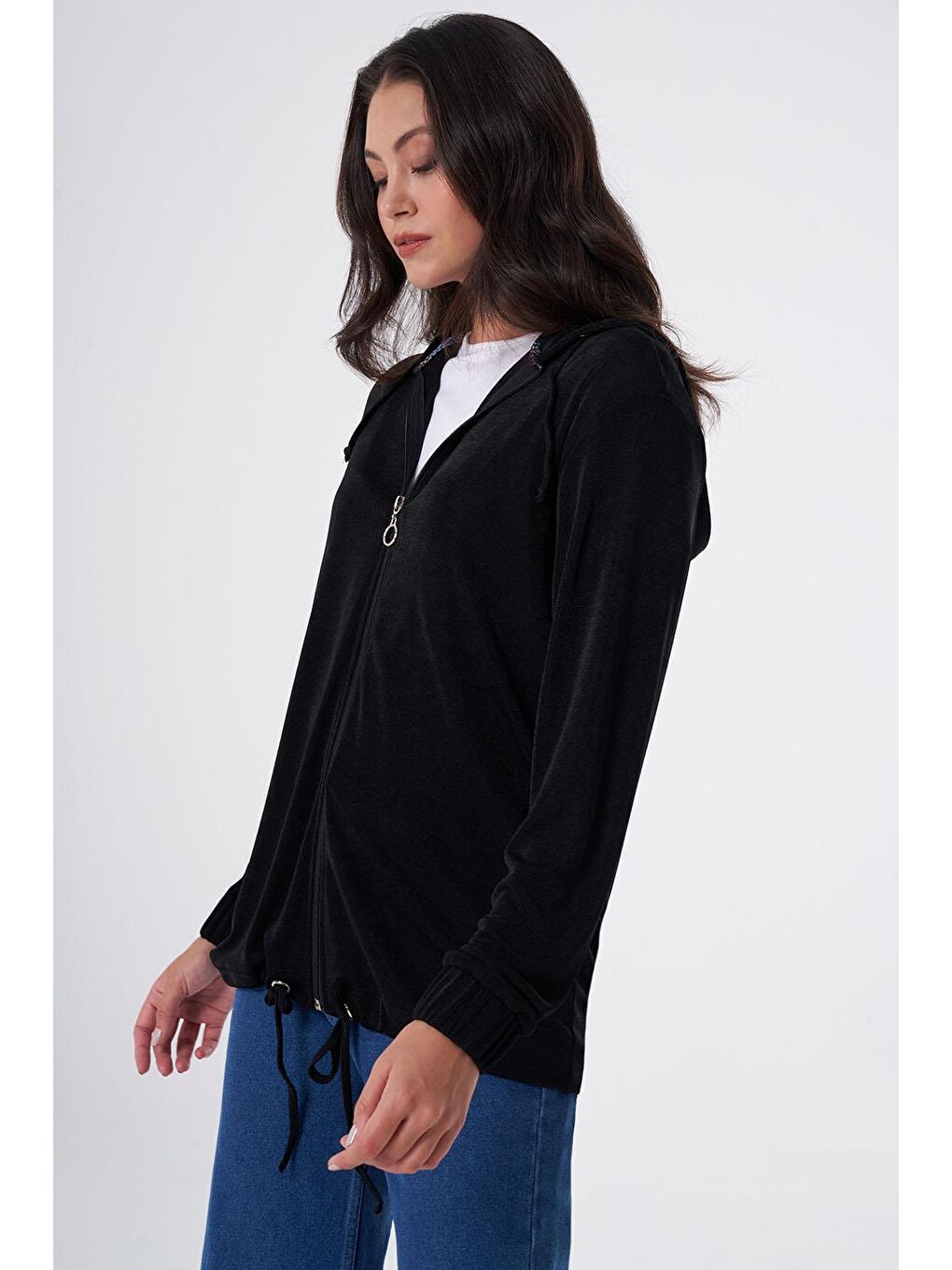 Buzzy Kapüşonlu Siyah Sweatshirt-3