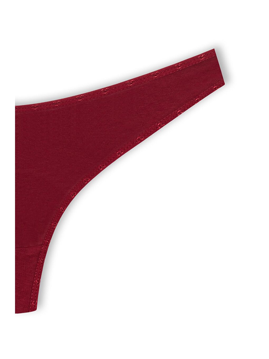 Bordo Pamuklu Kalpli Lastik Basic Tanga Kadın Külot 3'lü-7