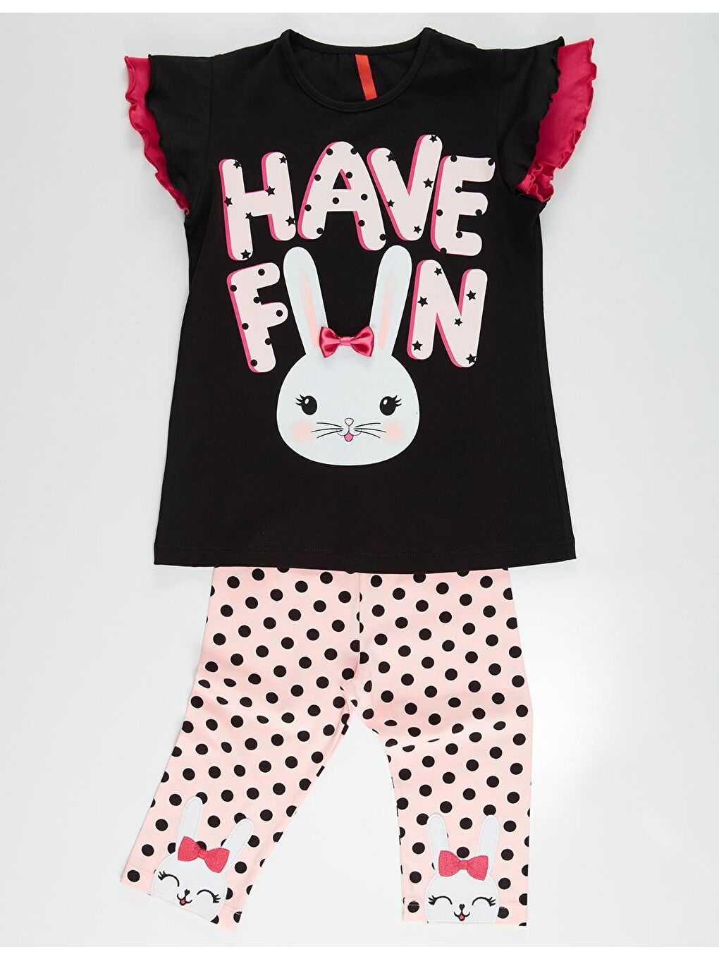 Karışık Bunny Fun Kız Tayt Takım-4