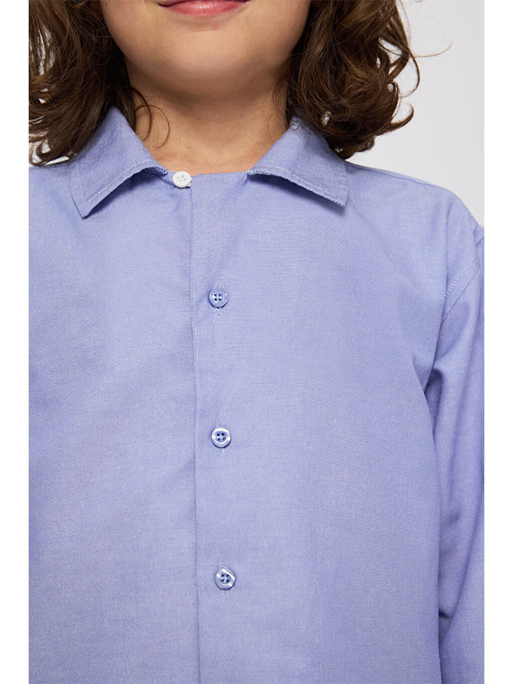 Erkek Çocuk Mavi Oxford Gömlek-2