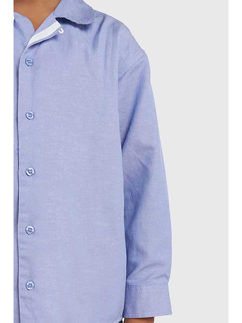 Erkek Çocuk Mavi Oxford Gömlek-6