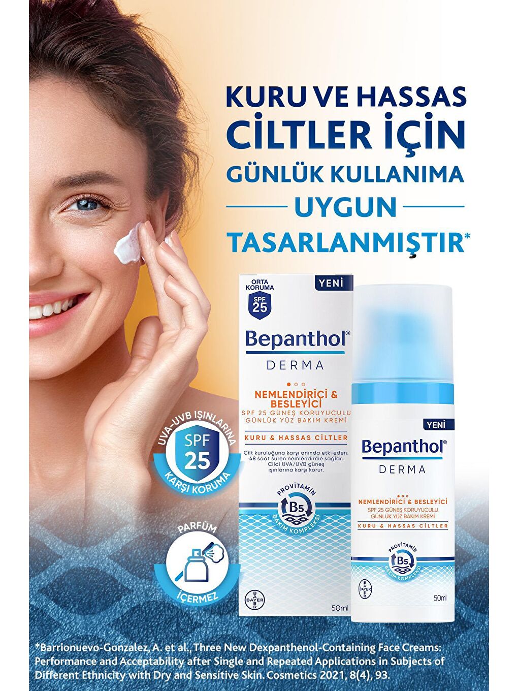 Derma Yüz Temizleme Jeli 200ml + SPF 25 Güneş Koruyuculu Yüz Bakım Kremi 50ml + Kadife Çanta Hediye-4