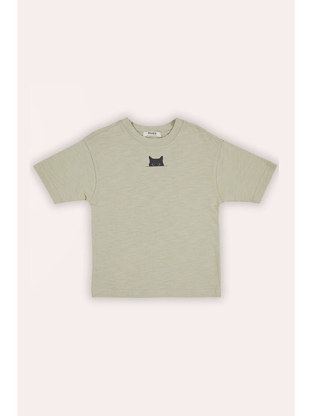 Erkek Çocuk Baskı Detaylı Açık Haki Tişört