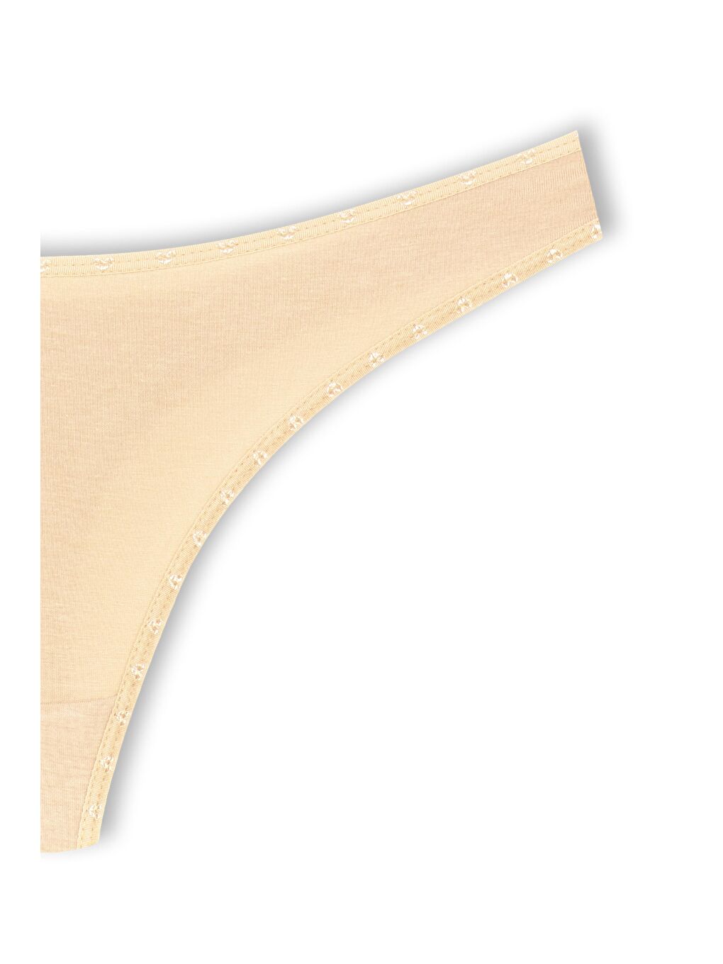 Bej Pamuklu Kalpli Lastik Basic Tanga Kadın Külot 3'lü-9