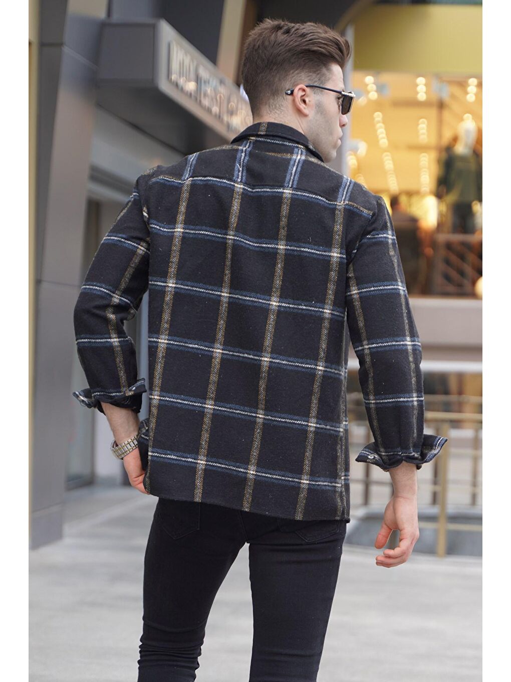 Siyah Regular Fit %100 Pamuk Oduncu Gömlek 5556-1