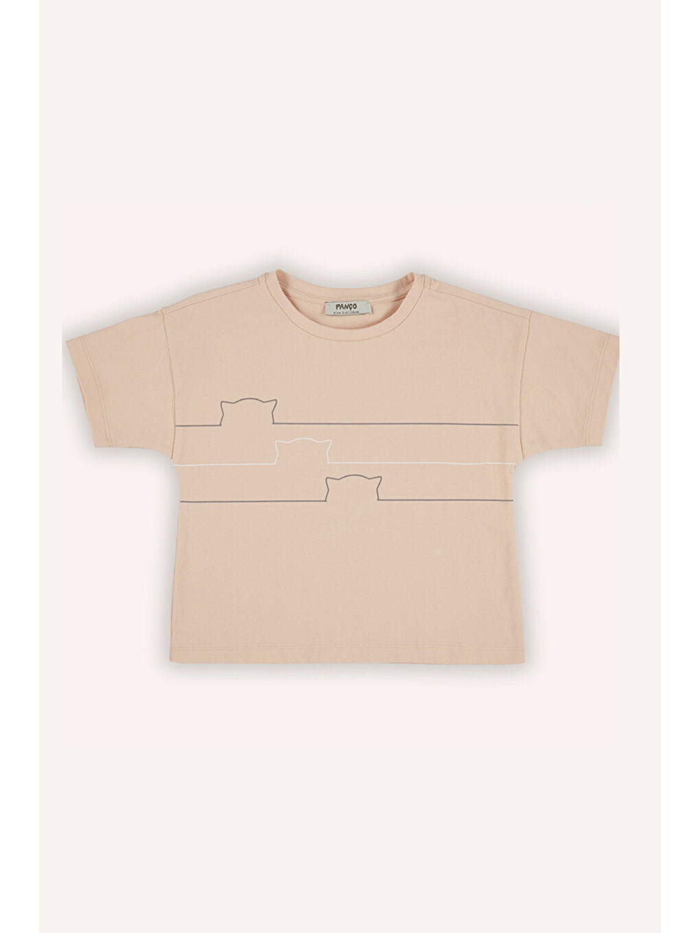 Pembe Kız Çocuk Baskı Detaylı Somon Tişört-2