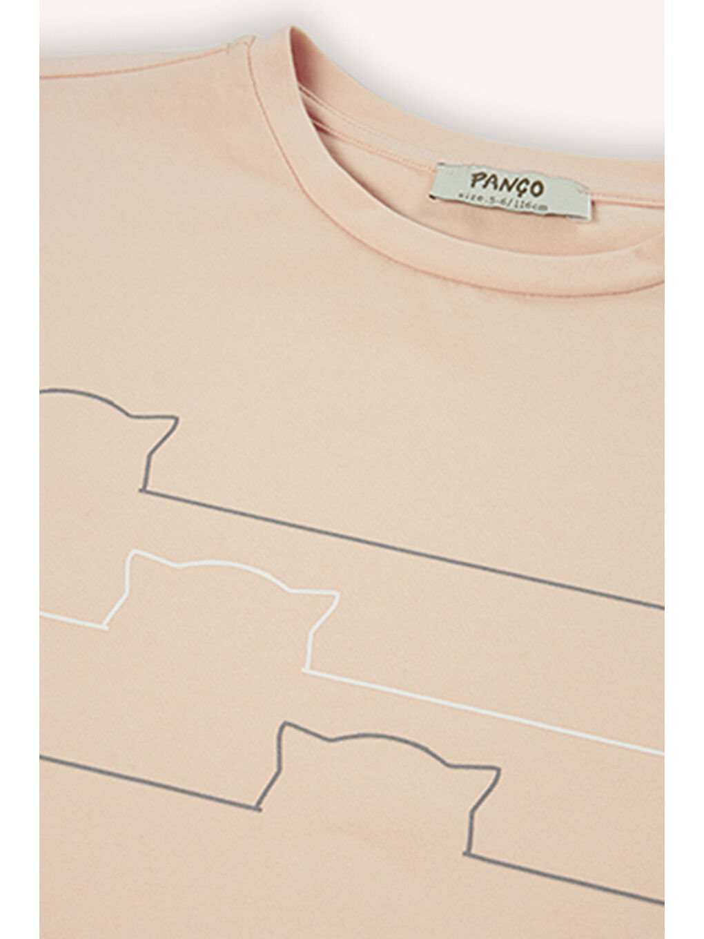 Pembe Kız Çocuk Baskı Detaylı Somon Tişört-3