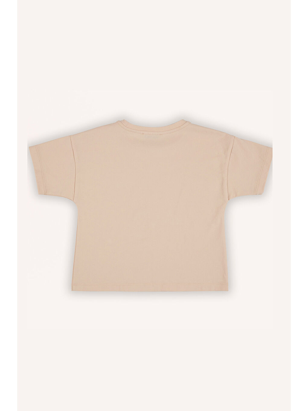 Pembe Kız Çocuk Baskı Detaylı Somon Tişört-4