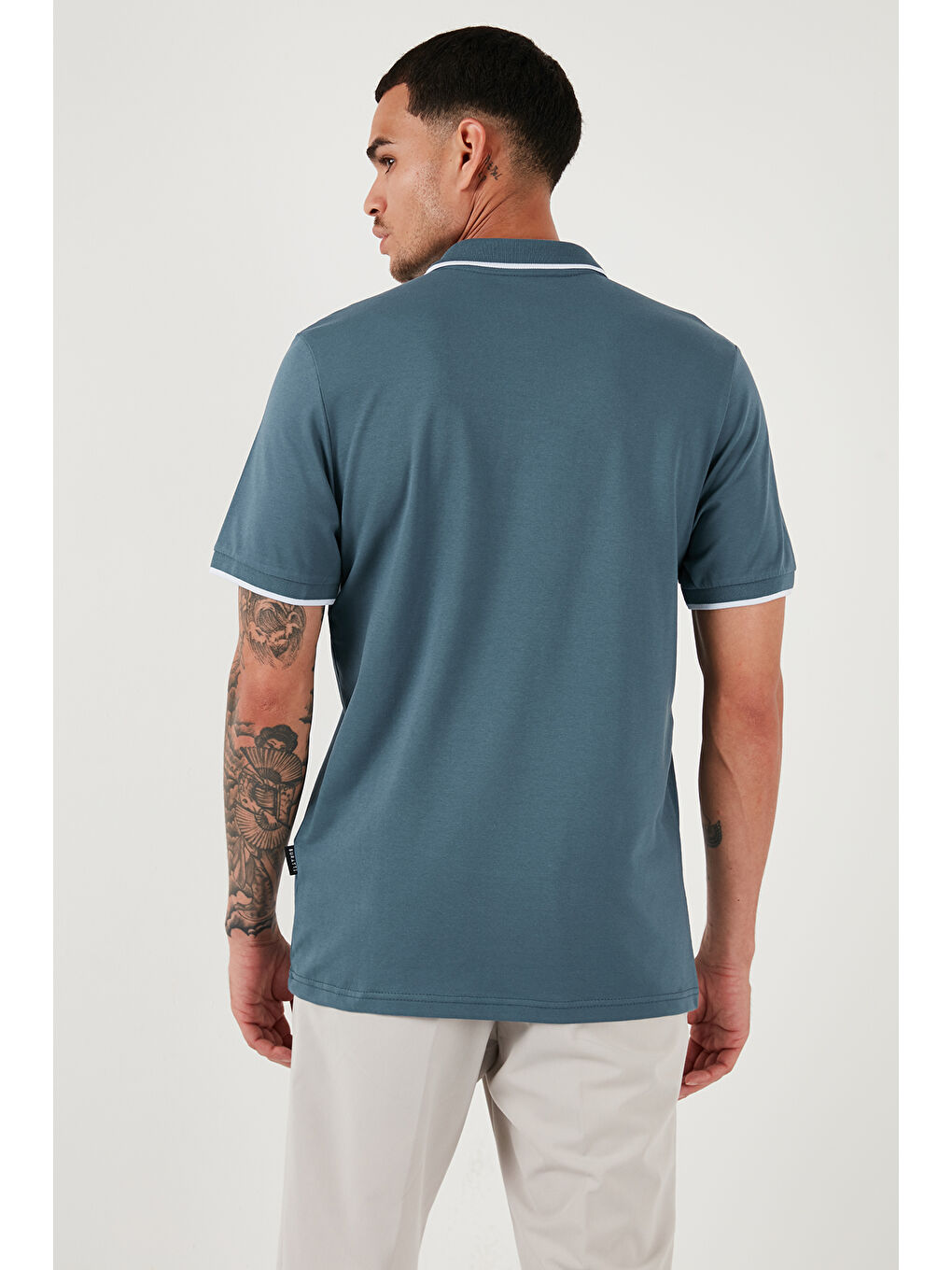 Petrol Pamuklu Regular Fit Polo Yaka Tişört 5902063-5