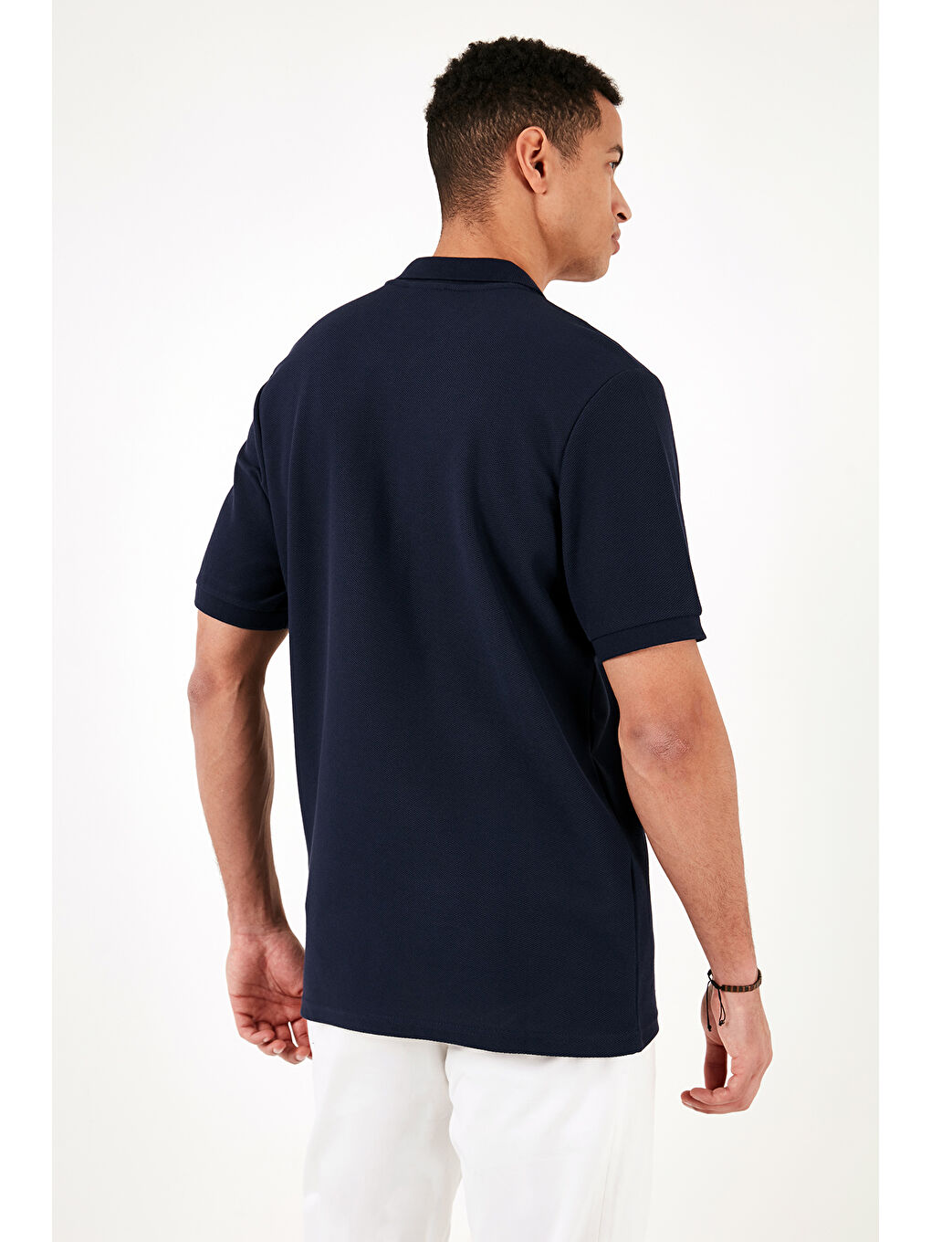 İndigo Pamuklu Regular Fit Fermuarlı Polo Yaka %100 Pamuk Tişört 5902434-5