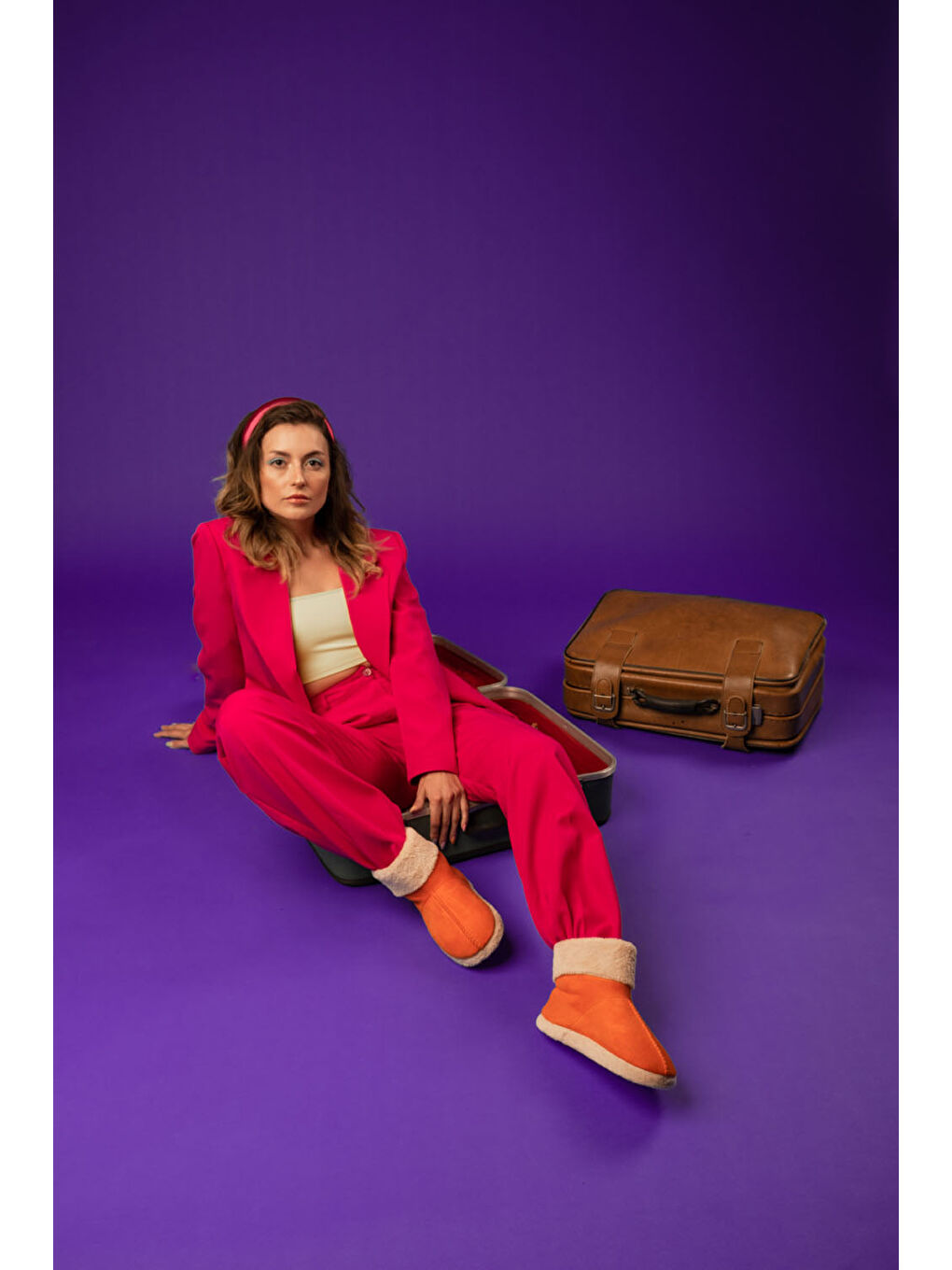 Turuncu Kadın Detaylı Panduf - HIRAET-5