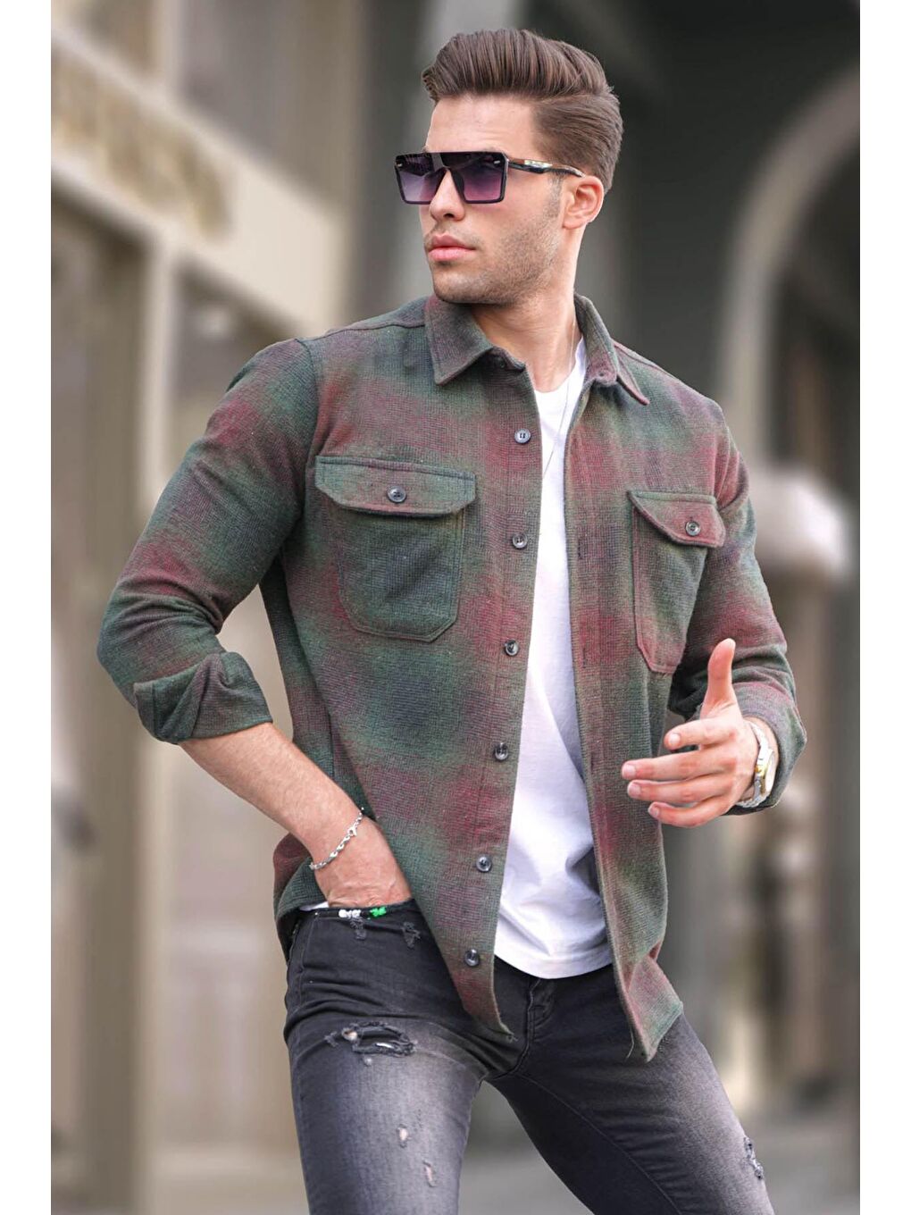 Yeşil Cepli Oduncu Gömlek 5527