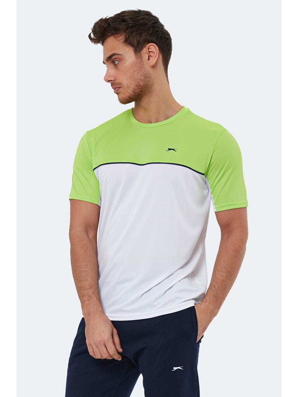 SLAZENGER Beyaz-Yeşil OBSERVE Erkek Kısa Kol T-Shirt Beyaz / Yeşil - 4