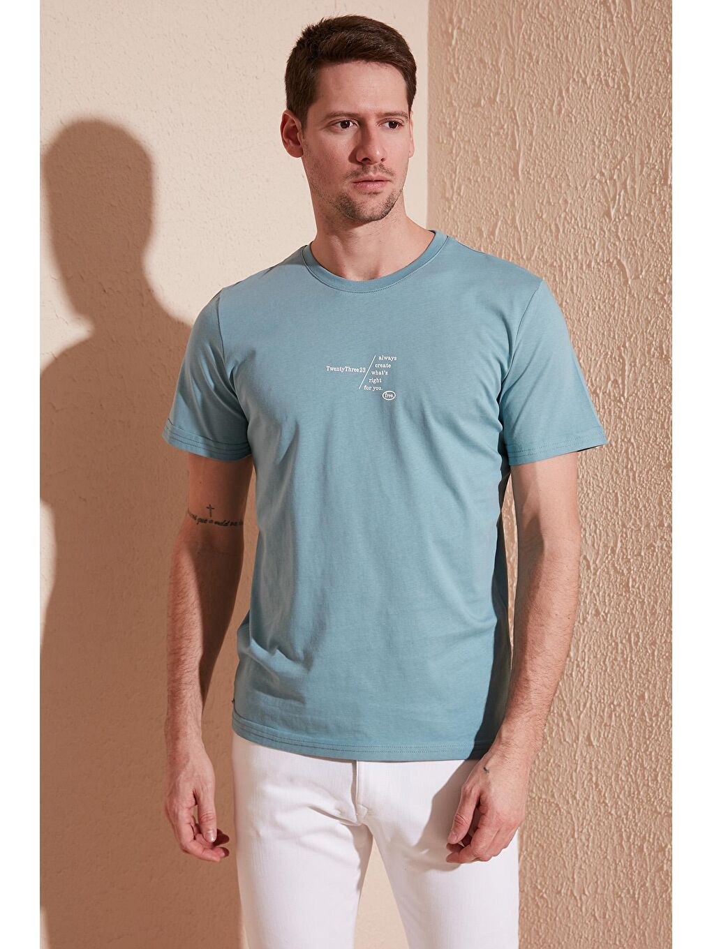 Mavi % 100 Pamuk Regular Fit Bisiklet Yaka Tişört 5902623