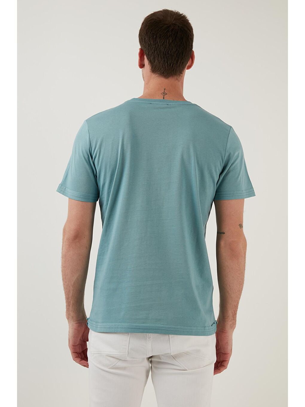 Mavi % 100 Pamuk Regular Fit Bisiklet Yaka Tişört 5902623-3