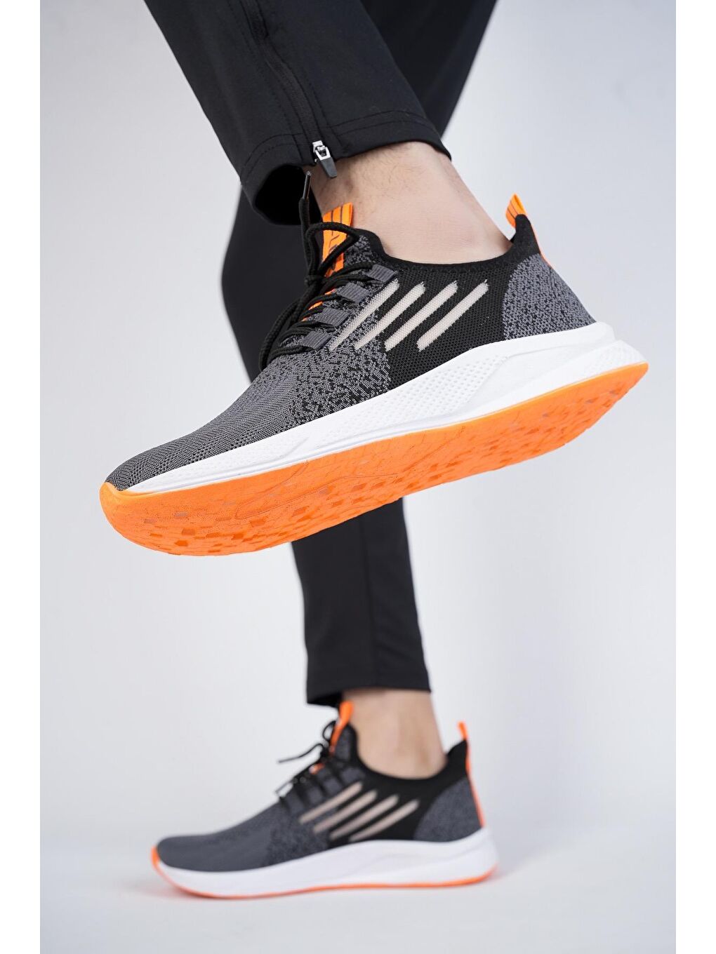 Muggo Füme-Siyah Ultraboost Unisex Ortopedik Günlük  Yürüyüş Koşu Sneaker Spor Ayakkabı - 1