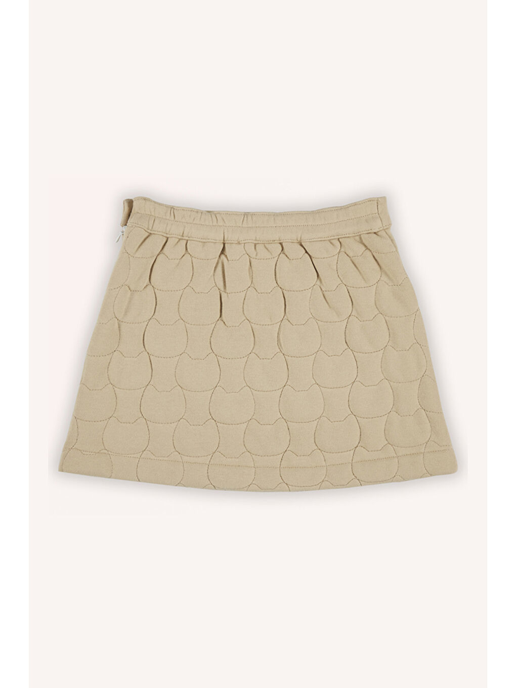 Kız Çocuk Kedi Kapitoneli Bej Örme Etek-3
