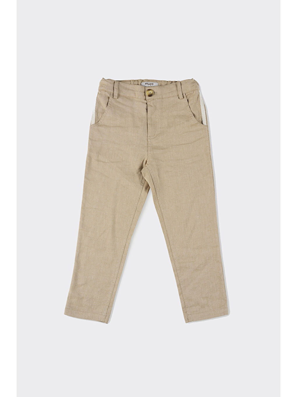 Erkek Çocuk Düğmeli Bej Pantolon