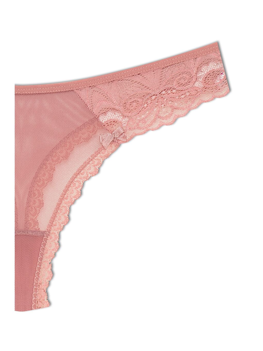 Bej Tül Dantel Tanga Kadın Külot 3'Lü-7