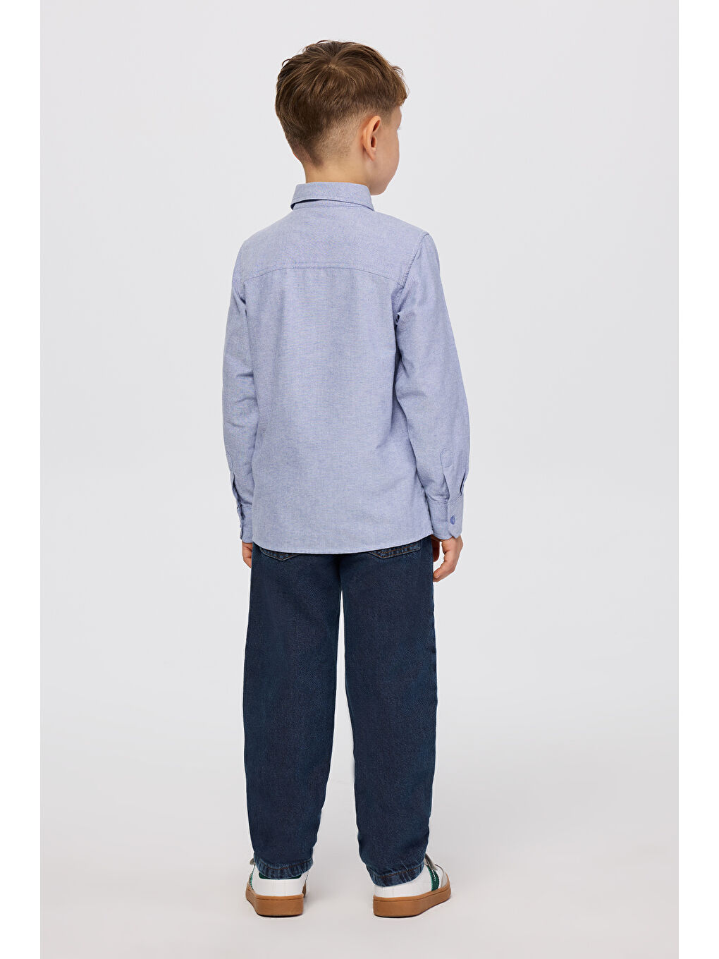 Erkek Çocuk Oxford Mavi Gömlek-4