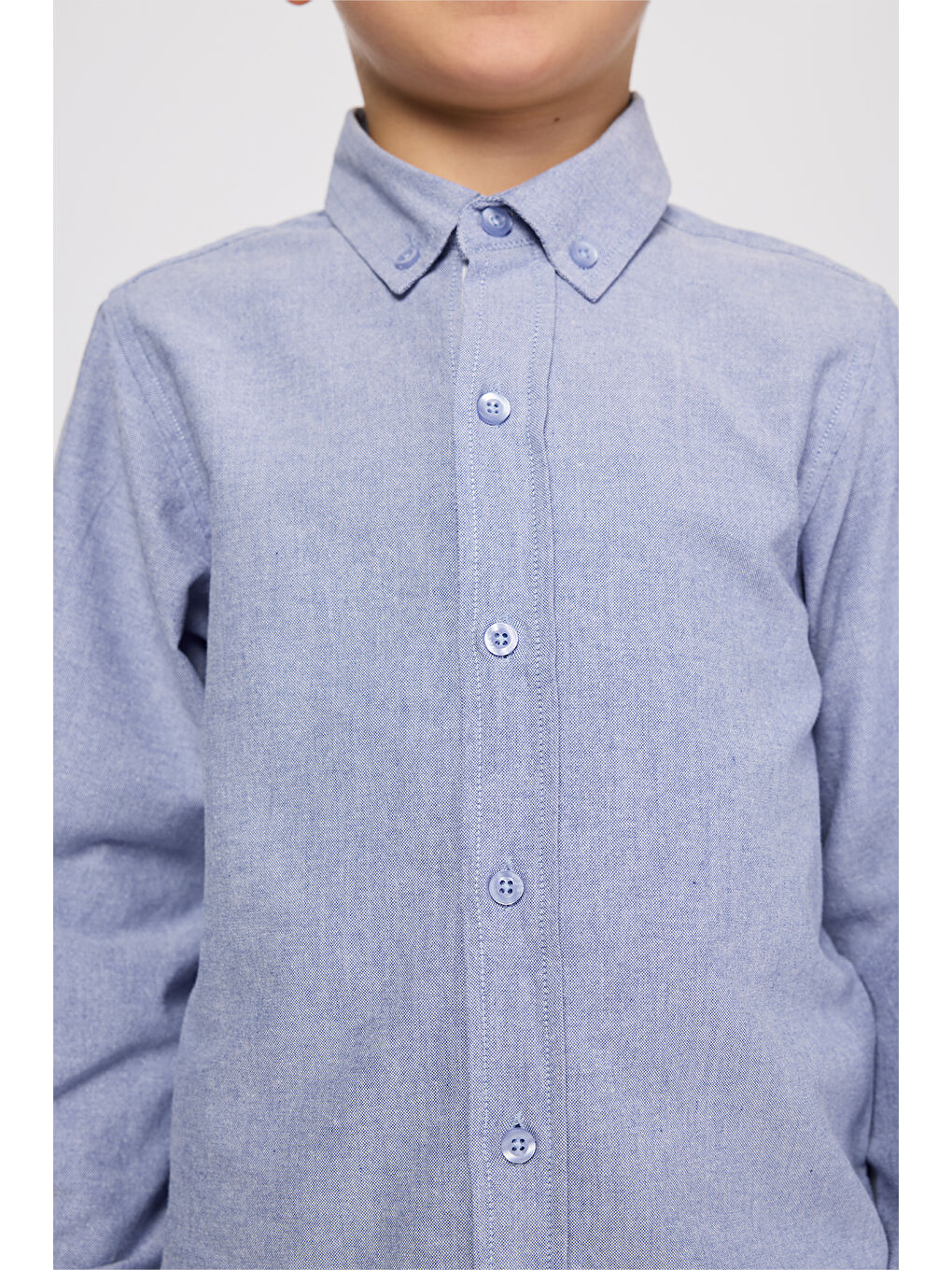 Erkek Çocuk Oxford Mavi Gömlek-5