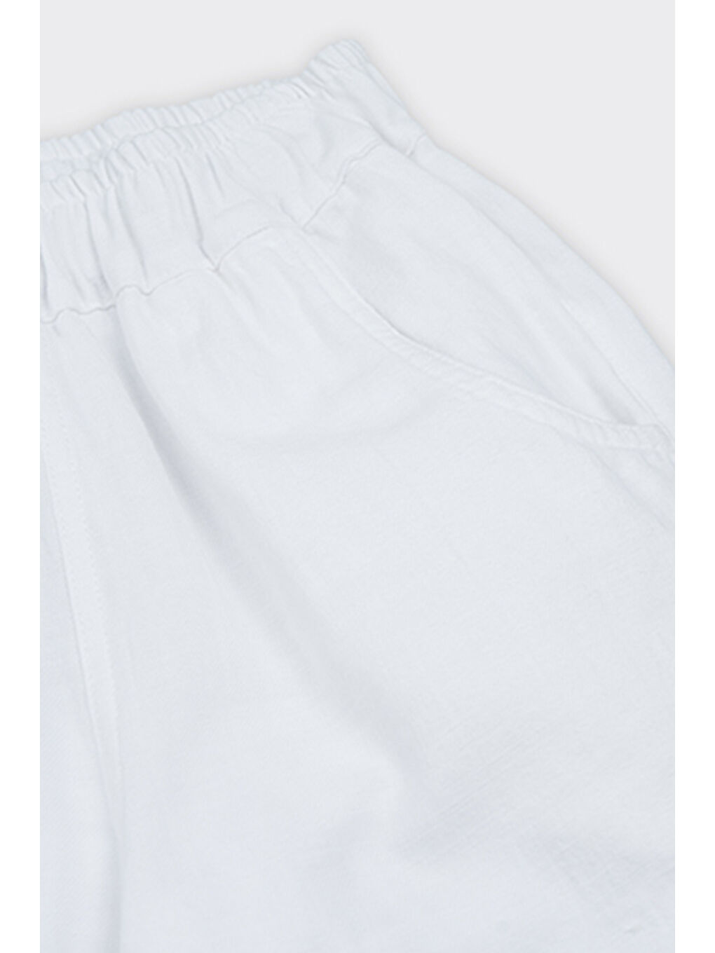 Kız Çocuk Beli Lastikli Beyaz Pantolon-2