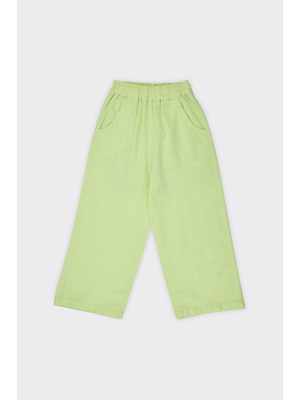 Kız Çocuk Beli Lastikli Yeşil Pantolon