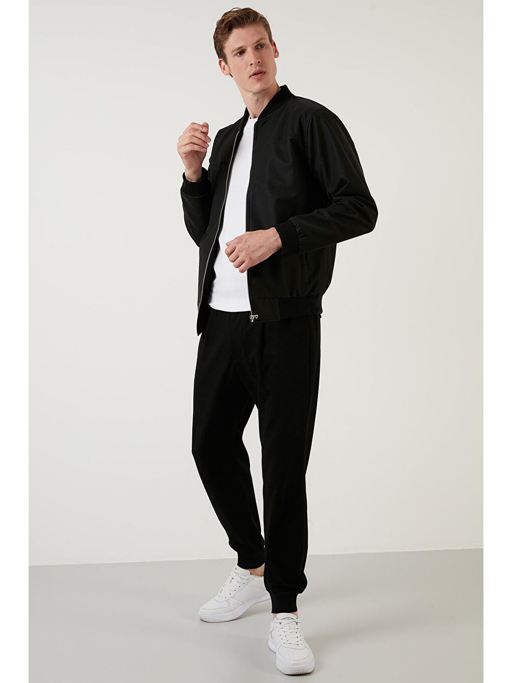 Siyah Fermuarlı Cepli Kolej Yaka Mevsimlik Bomber Mont 5711481-3