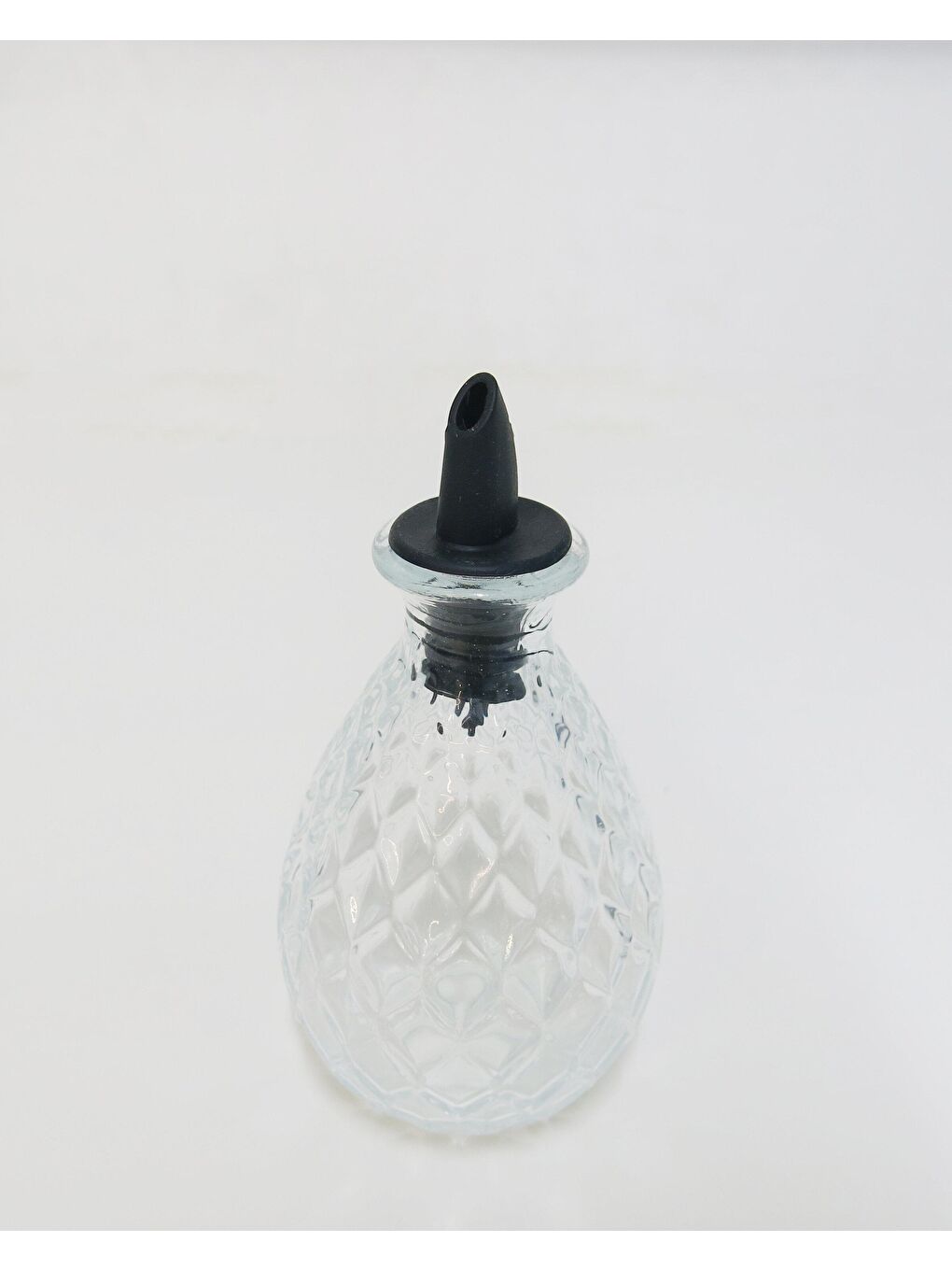 Renksiz Şeffaf Baklava Kabartmalı Cam Yağdanlık/Sosluk-2