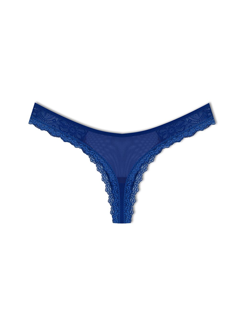 Lacivert Tül Dantel Tanga Kadın Külot 3'Lü-4