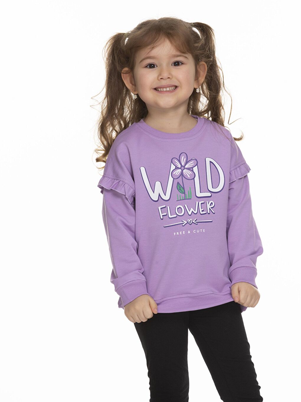Lila Wild Flower Baskılı Sweatshirt