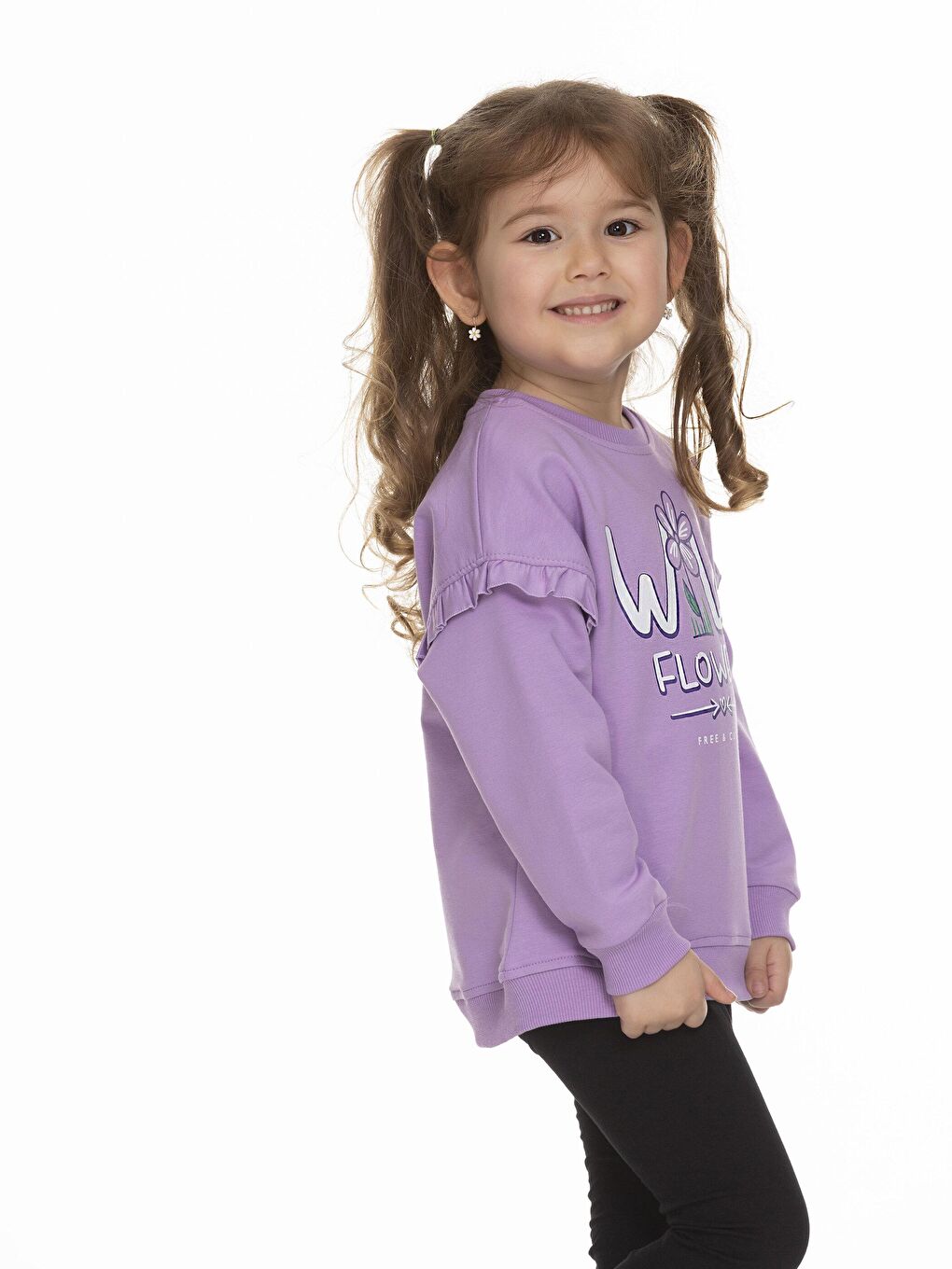 Lila Wild Flower Baskılı Sweatshirt-1