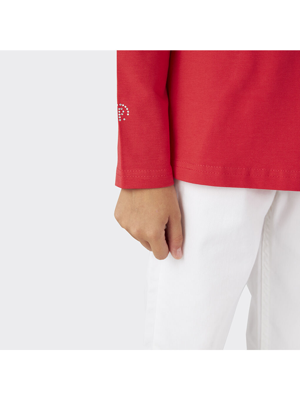 Kız Çocuk Düğmeli Beyaz Pantolon-4