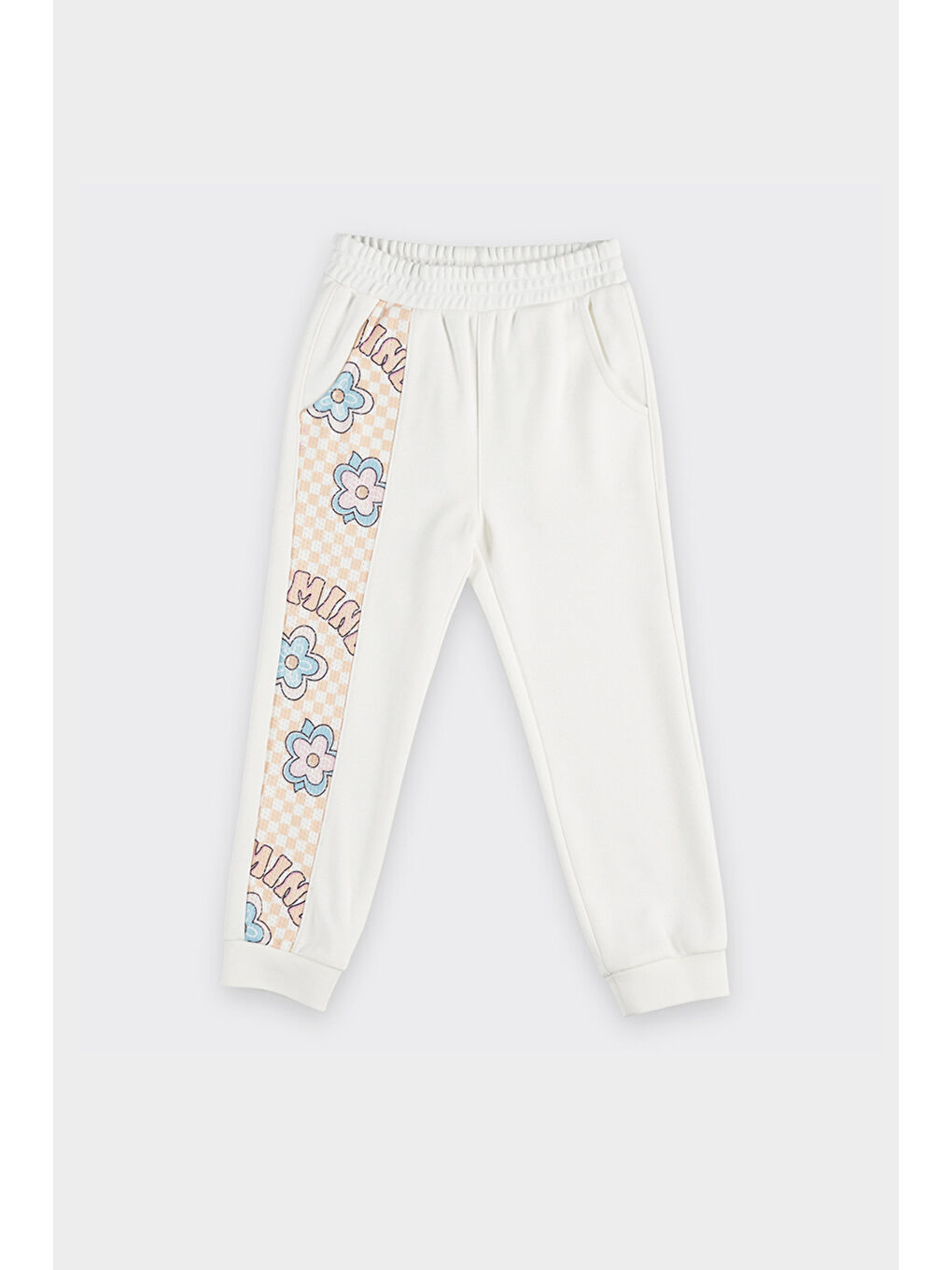 Kız Çocuk Parça Detaylı Ekru Örme Pantolon-3