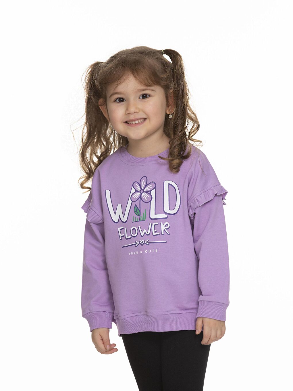 Lila Wild Flower Baskılı Sweatshirt-2