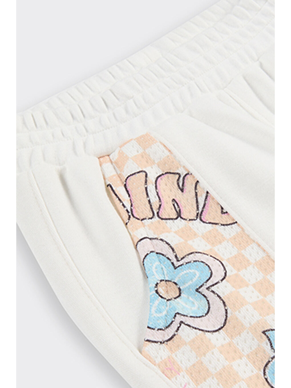 Kız Çocuk Parça Detaylı Ekru Örme Pantolon-5