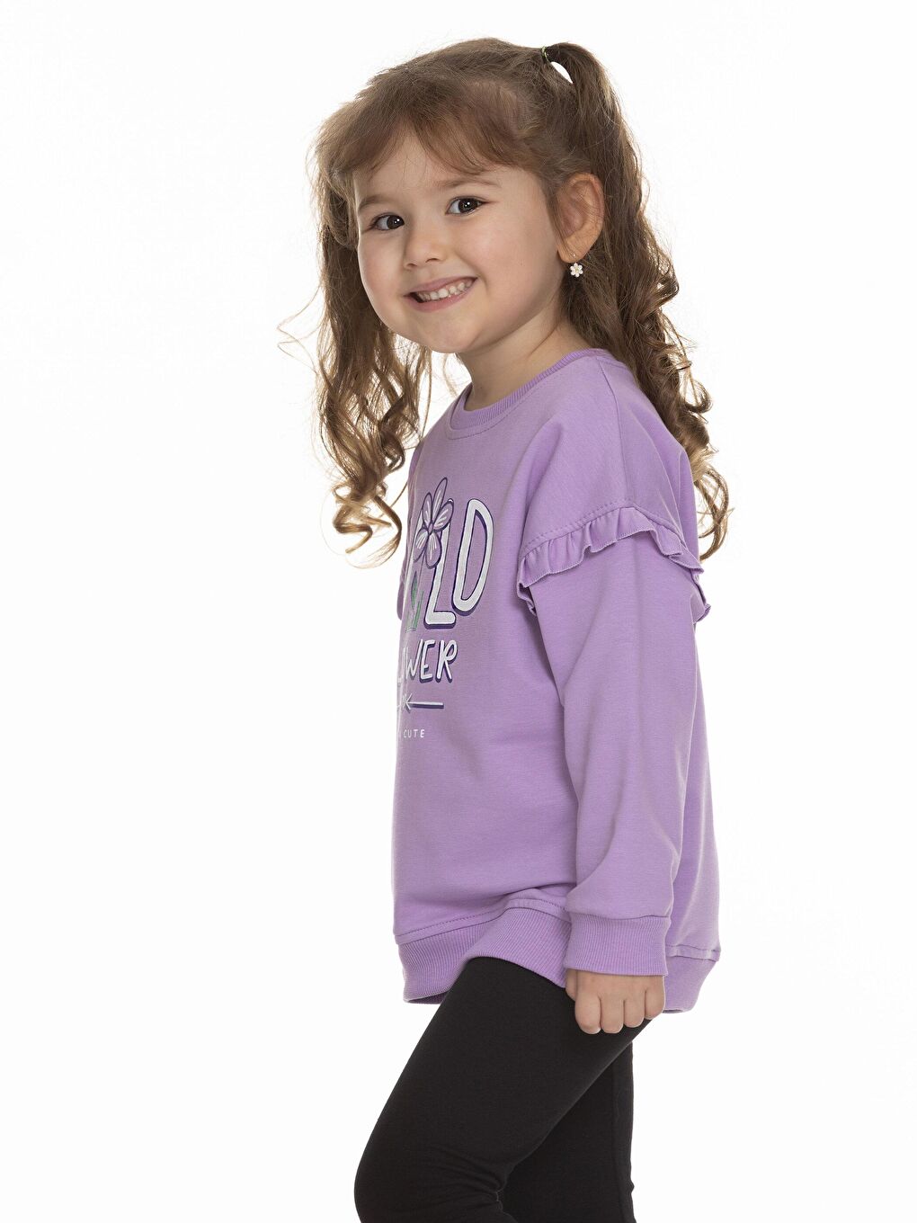 Lila Wild Flower Baskılı Sweatshirt-3