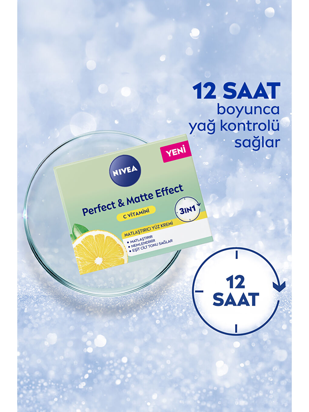 NIVEA Perfect&Matte Matlaştırıcı Gündüz Yüz Bakım Kremi 50ml, C Vitamini, Eşit Cilt Tonu, Nemlendirici - 2