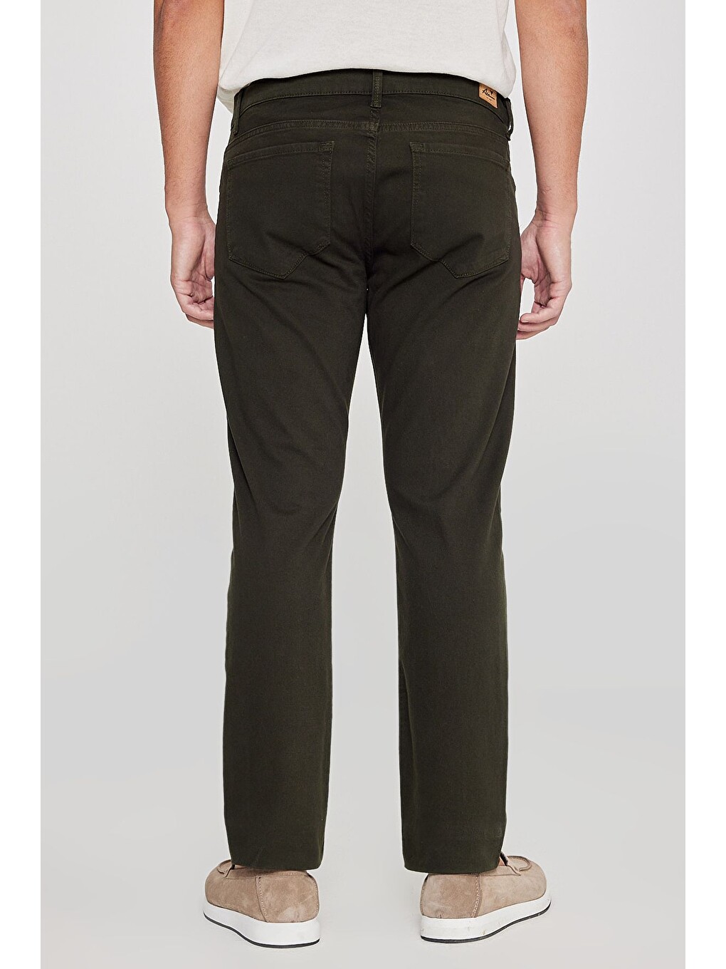 Erkek Haki Slim Fit Dar Kesim 5 Cep Pamuklu Esnek  Chino Pantolon-8