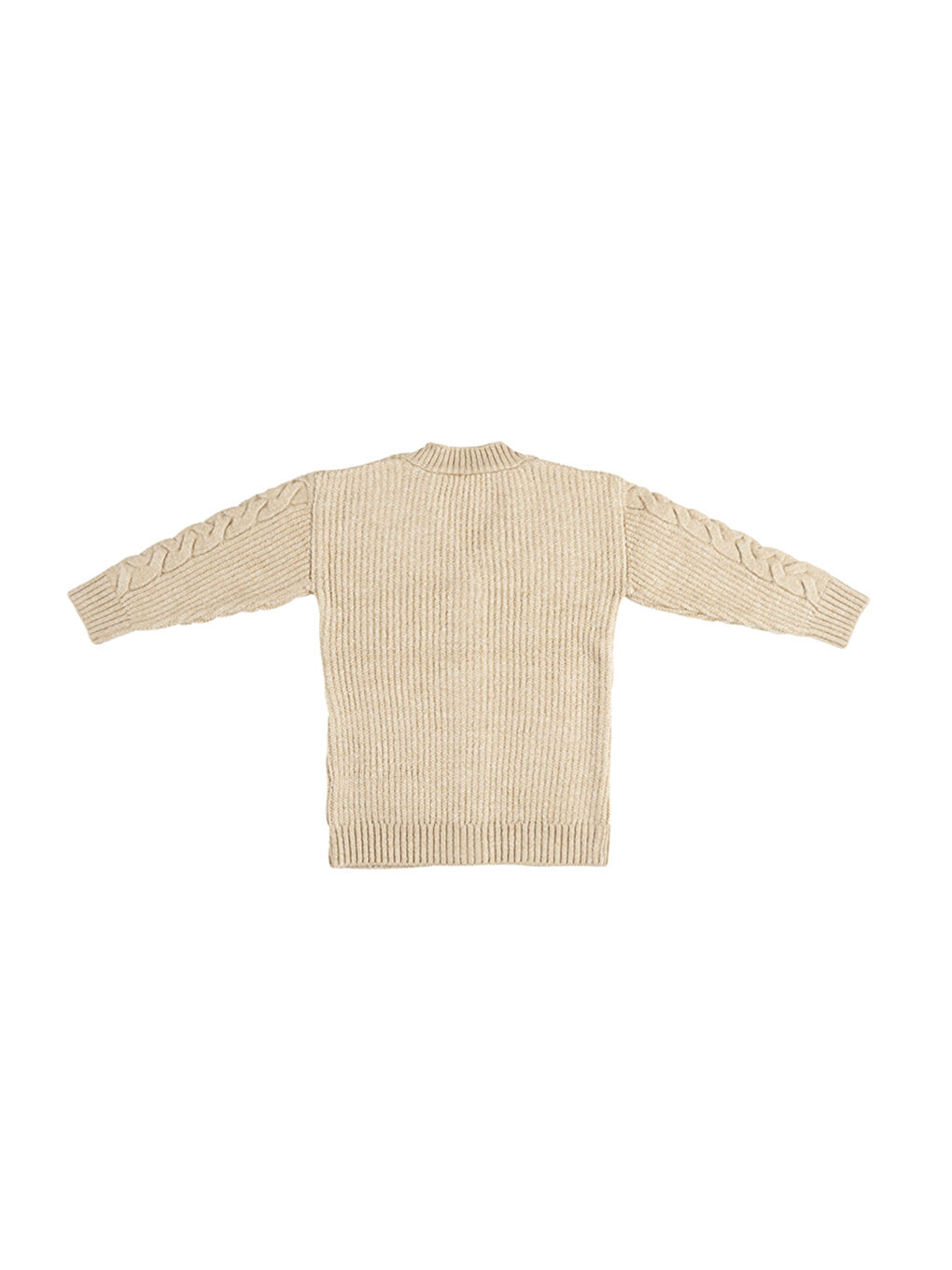 Kız Çocuk Düğmeli Bej Triko Hırka-1