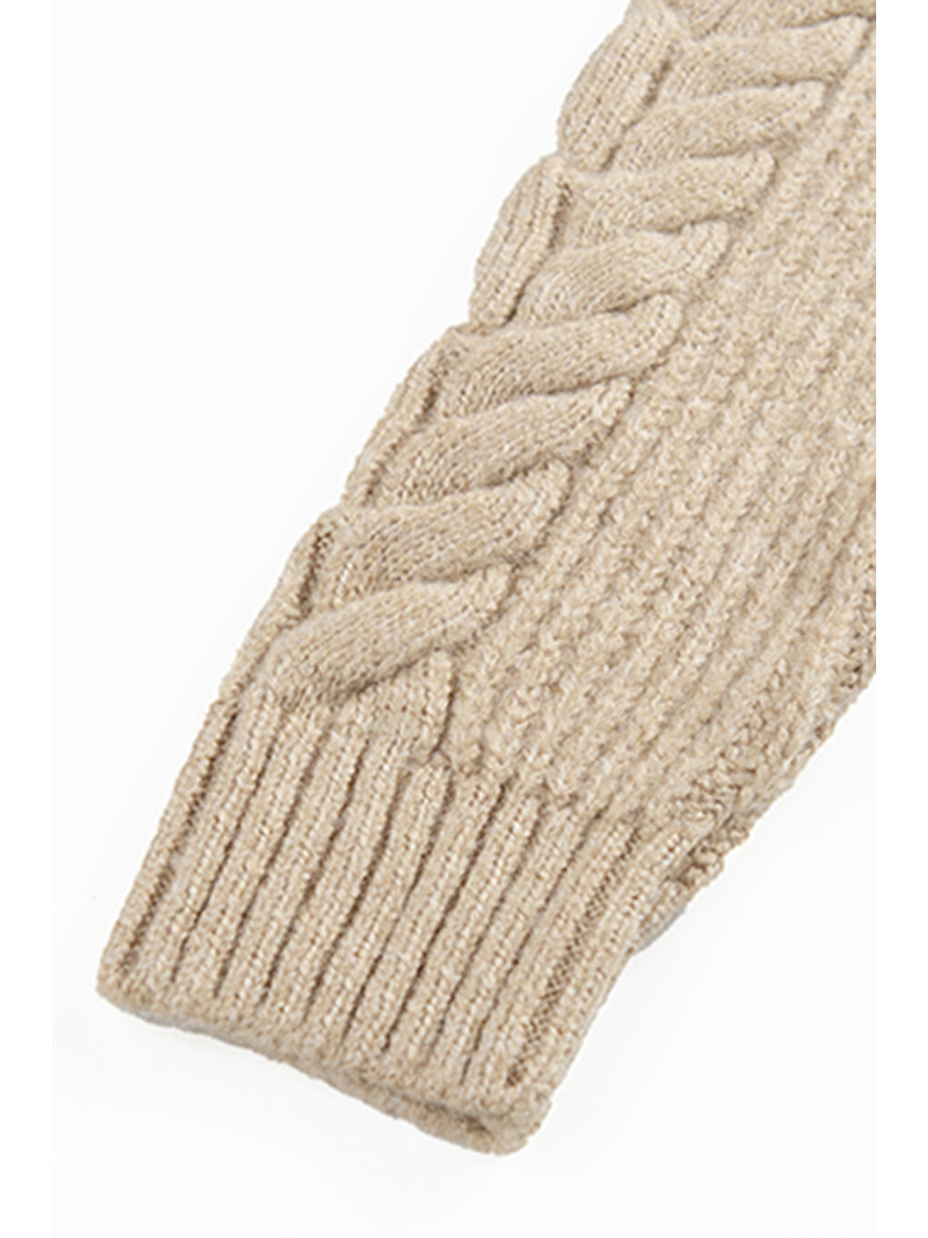 Kız Çocuk Düğmeli Bej Triko Hırka-3