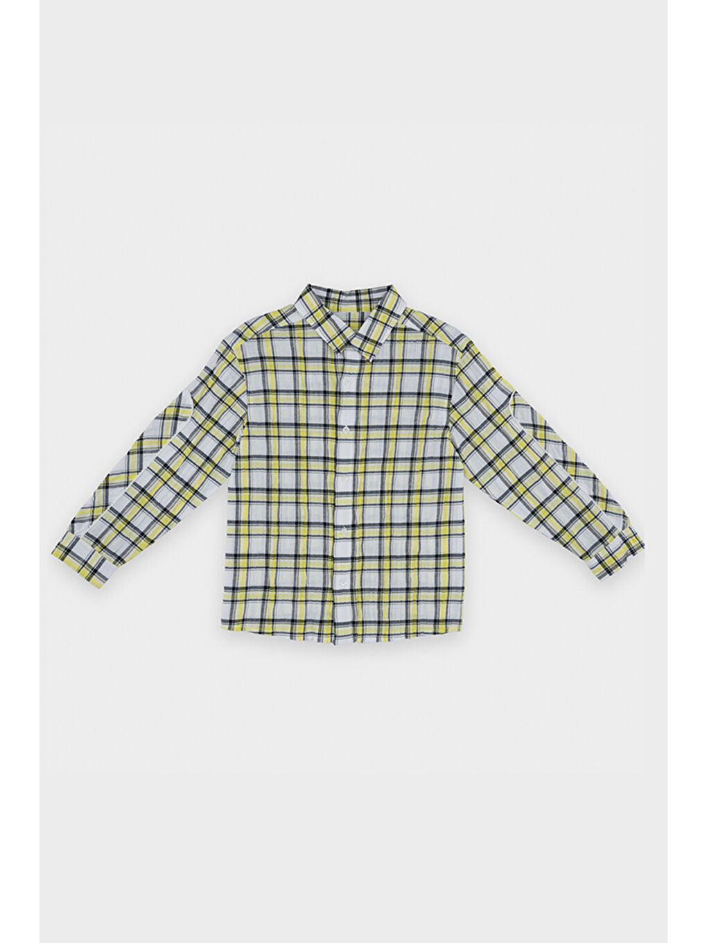 Erkek Çocuk Ekose Beyaz Gömlek-3