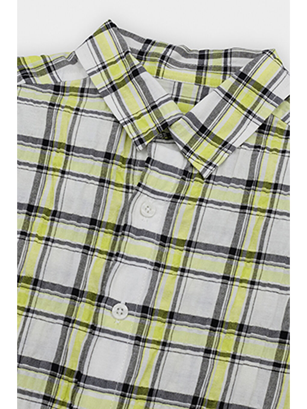 Erkek Çocuk Ekose Beyaz Gömlek-4